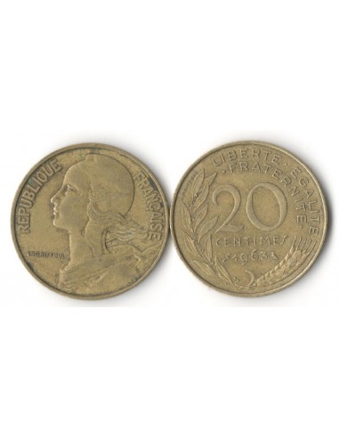 FRANCE 20 CENTIMES 1963