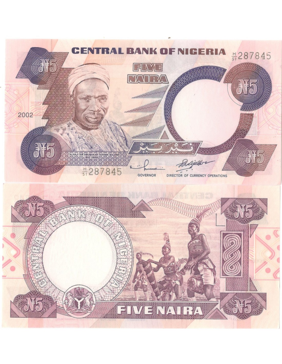 NIGERIA 5 NAIRA 2002 PICK: 24G